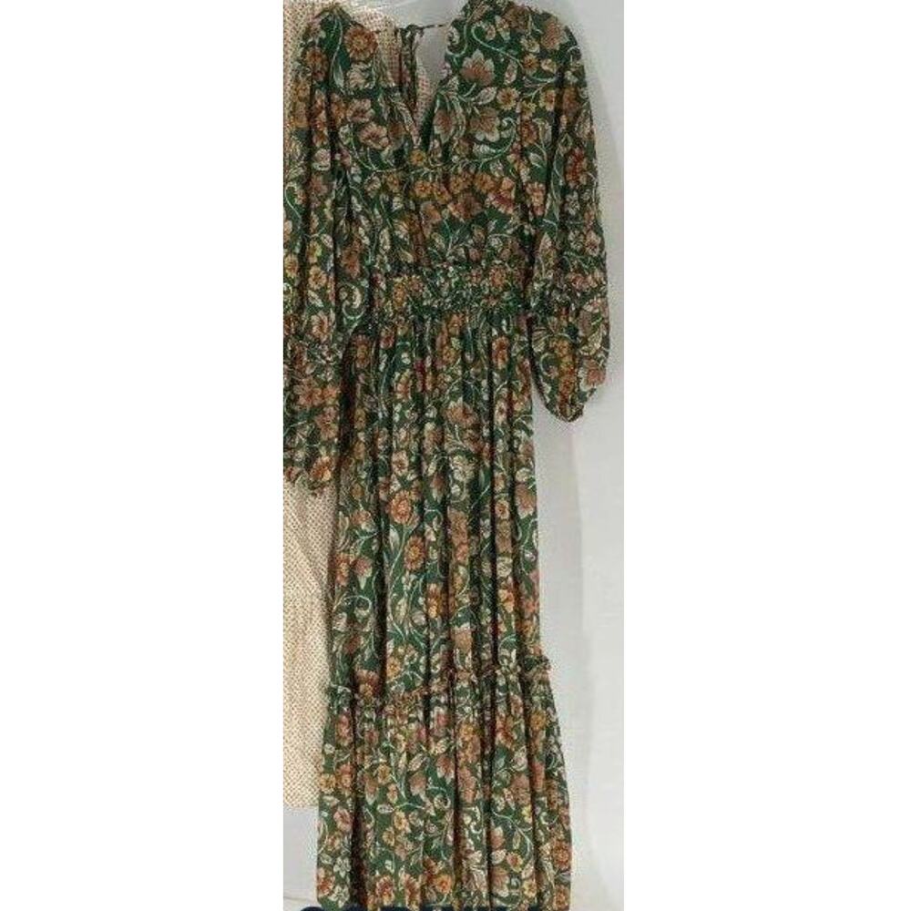 Baltic Born Green Floral Bria Maxi Dress Medium - Picture 4 of 4